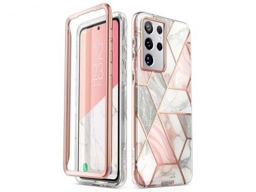 Etui supcase cosmo do samsung galaxy s21 ultra marble pink