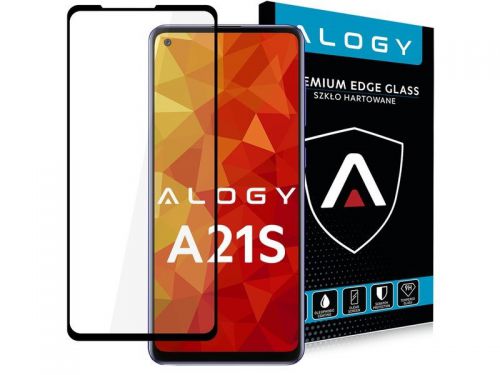 Szkło alogy full glue case friendly do samsung galaxy a21s czarne