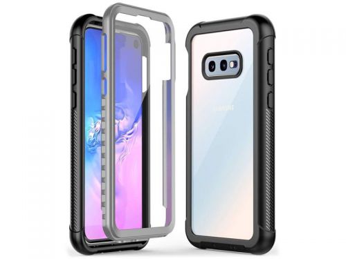 Etui alogy pancerne rugged full-body do samsung galaxy s10e szaro-czarne