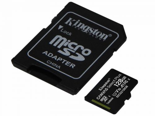 Kingston karta pamięci microsd xc 128gb class 10 + adapter sd