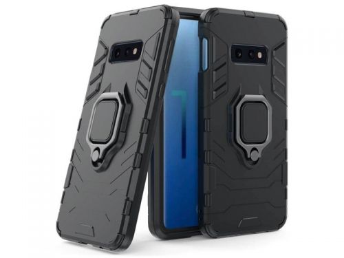 Etui alogy stand ring armor do samsung galaxy s10e czarne + folia ochronna alogy