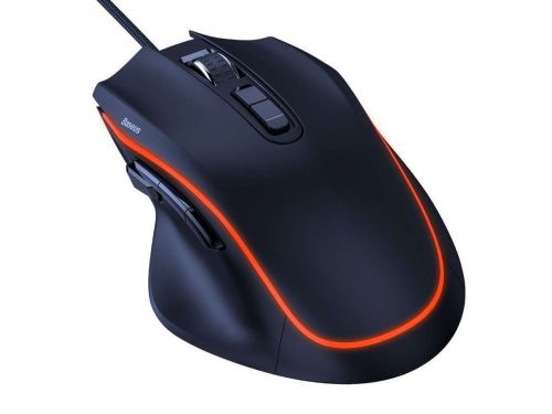 Mysz gamingowa baseus gamo gm01, 9 programowalnych klawiszy, 6400dpi (czarna)