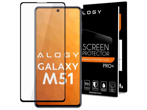 Szkło alogy full glue case friendly do samsung galaxy m51 czarne