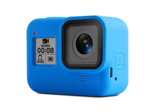 Etui silikonowe alogy ochronne do gopro hero 8 z paskiem niebieskie