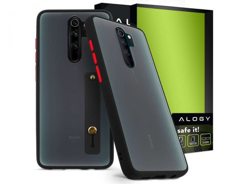 Etui alogy bumper case z paskiem do xiaomi redmi note 8 pro czarne