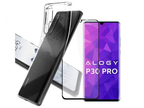 Etui spigen liquid crystal do huawei p30 pro crystal clear + szkło alogy cały ekran