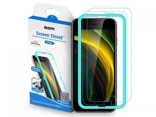 2x szkło hartowane esr screen shield do apple iphone 6/6s/7/8/se 2020 clear