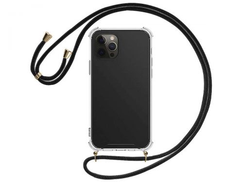 Etui silikonowe crossbody alogy z paskiem do iphone 12 pro max 6.7 przezroczyste