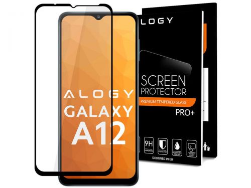 Szkło alogy full glue case friendly do samsung galaxy a12 czarne